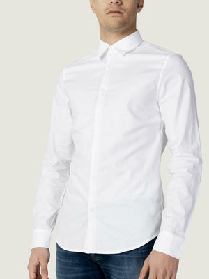 A|X Armani Exchange Camicia m/l Uomo Mod. 8NZCGB Z8ANZ 0130 Bianco