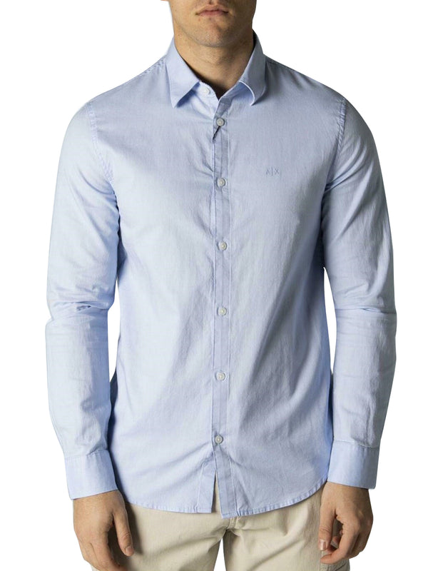 A|X Armani Exchange Camicia m/l Uomo Mod. 8NZCGB Z8ANZ 0536 Celeste