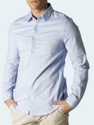 A|X Armani Exchange Camicia m/l Uomo Mod. 8NZCGB Z8ANZ 0536 Celeste