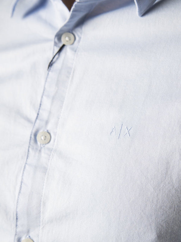 A|X Armani Exchange Camicia m/l Uomo Mod. 8NZCGB Z8ANZ 0536 Celeste