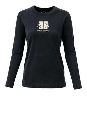A|X Armani Exchange T-shitr ml Donna Mod. XW002774 AF10356 UC001 Nero