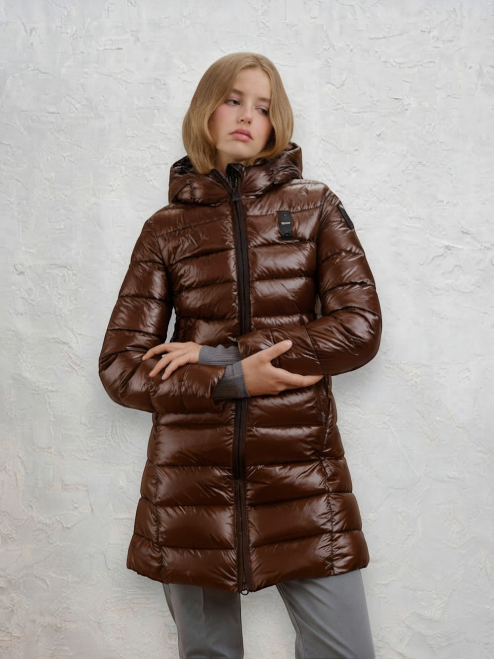 Blauer Giubbotto lungo Donna Mod. BLDK02073ADELAIDE 6648 30B Moro