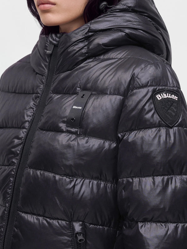 Blauer Giubbotto lungo Donna Mod. BLDK02073ADELAIDE 6648 999 Nero