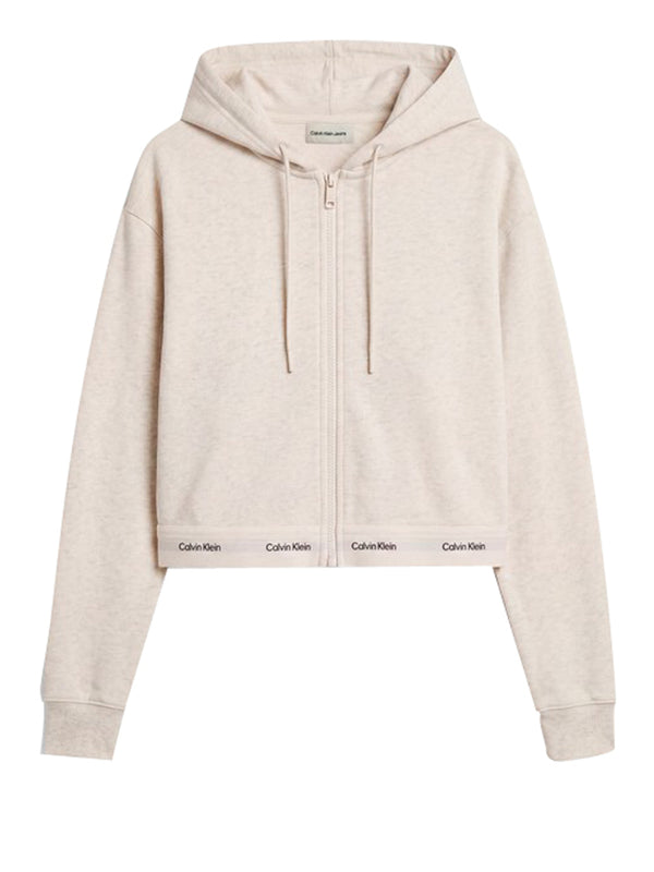 Calvin Klein Jeans Felpa Zip Donna Mod. LV047G252G P4P Panna