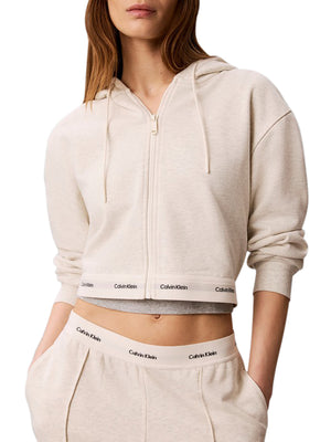 Calvin Klein Jeans Felpa Zip Donna Mod. LV047G252G P4P Panna
