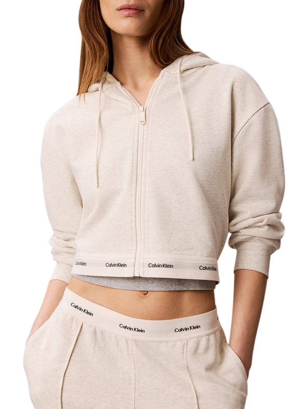 Calvin Klein Jeans Felpa Zip Donna Mod. LV047G252G P4P Panna