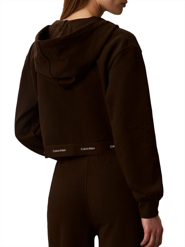 Calvin Klein Jeans Felpa Zip Donna Mod. LV047G252G T02 CAFFE
