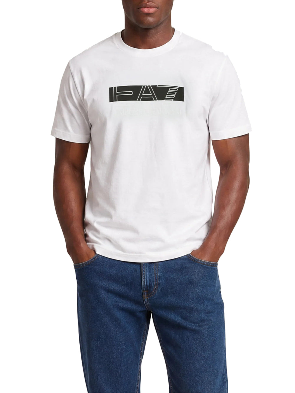Ea7 Emporio Armani T-shirt Uomo Mod. 7M002415 AF10375 M0003 Bianco