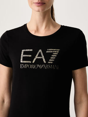 Ea7 Emporio Armani T-shirt Donna Mod. 7W001443 AF10373 NC004 Nero