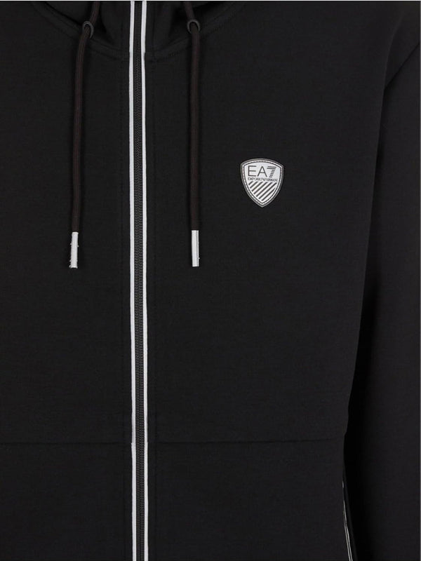 Ea7 Emporio Armani Felpa Zip Uomo Mod. 8NPM20 PJ4EZ 1200 Nero