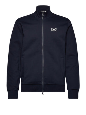 Ea7 Emporio Armani Felpa Zip Uomo Mod. 8NPM36 PJVTZ 1562 Blu