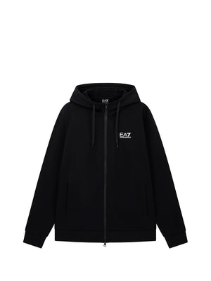 Ea7 Emporio Armani Felpa Zip Uomo Mod. 8NPM38 PJVTZ 1200 Nero