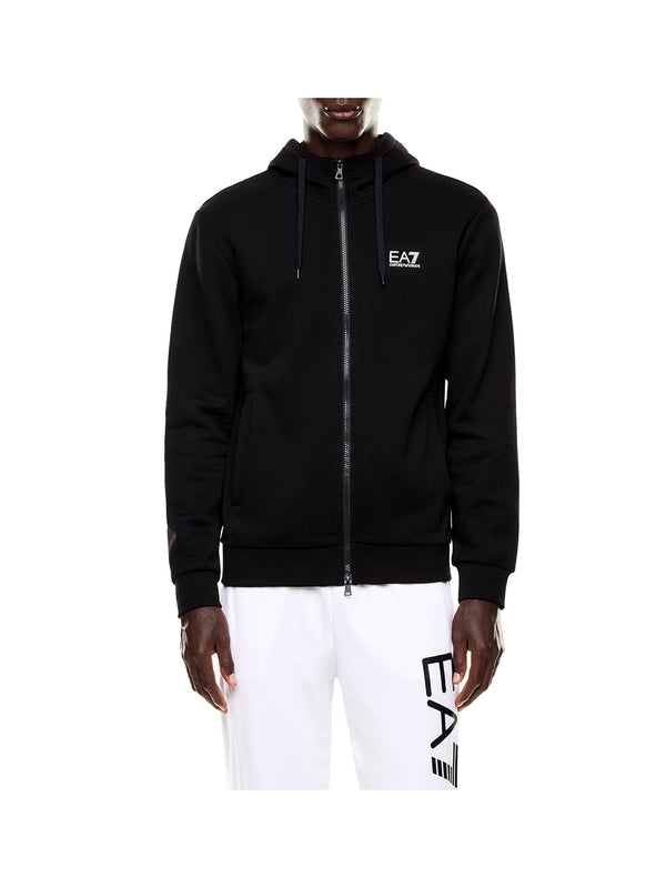 Ea7 Emporio Armani Felpa Zip Uomo Mod. 8NPM38 PJVTZ 1200 Nero