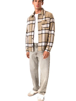 Guess Camicia manica Lunga Uomo Mod. M6BH42 W4289 LM0O Beige