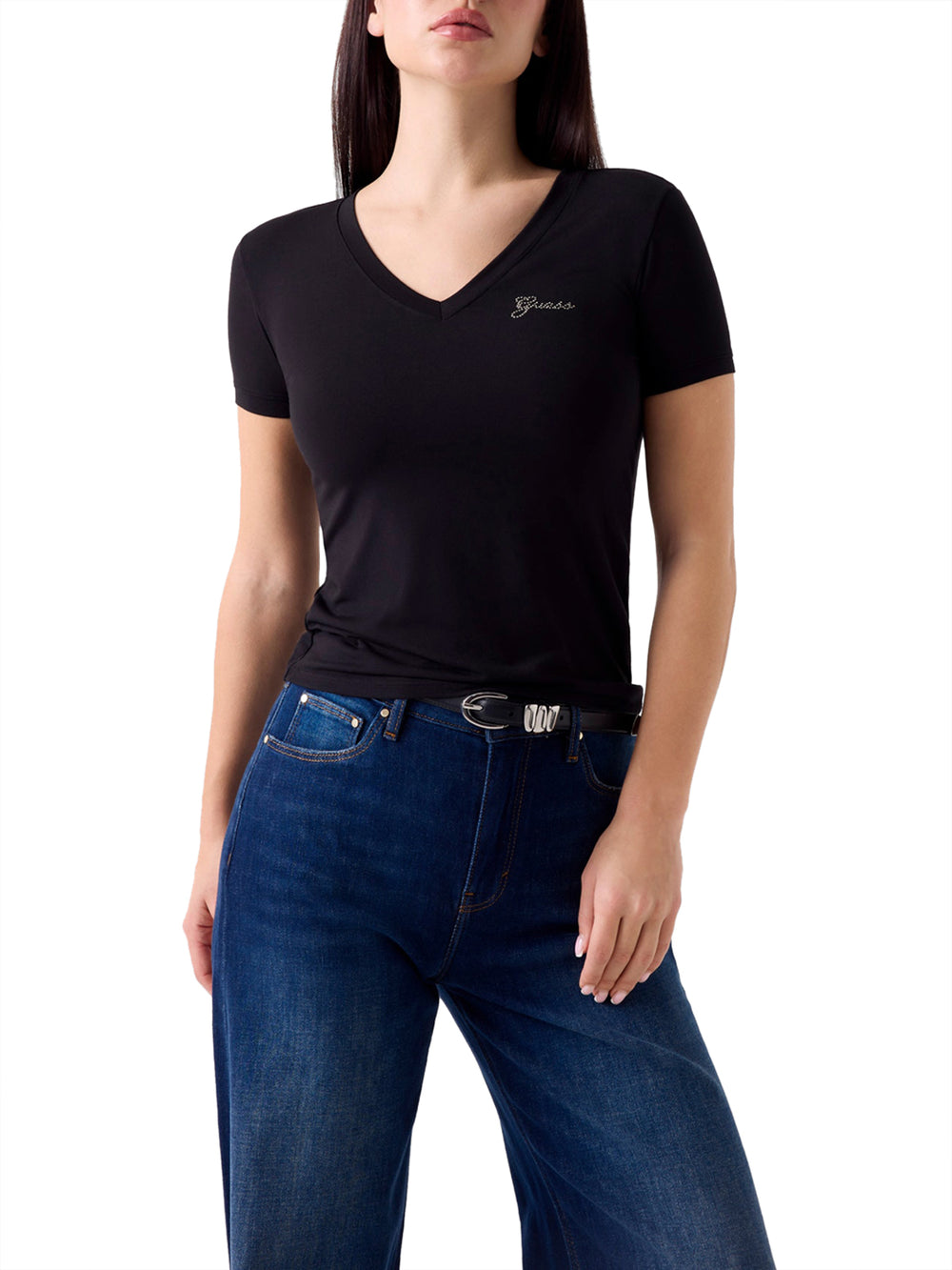 Guess T-shirt Donna Mod. W6YI13 K3853 JBLK Nero