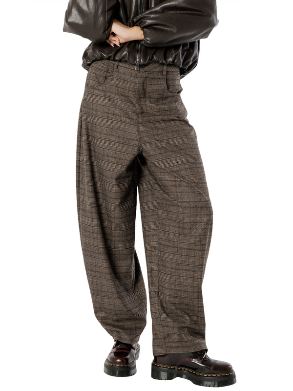 I AM Pantalone Donna Mod. 26258 BARREL CHECK Moro
