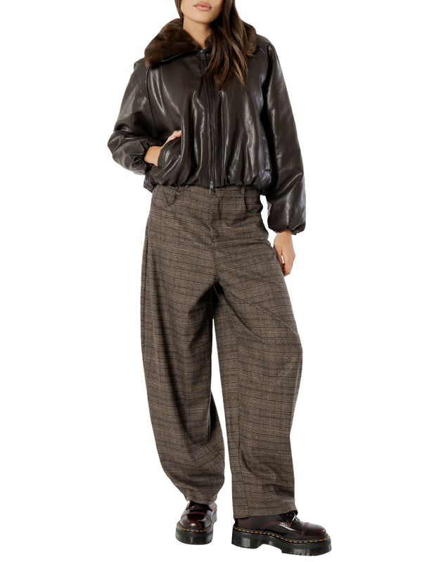 I AM Pantalone Donna Mod. 26258 BARREL CHECK Moro