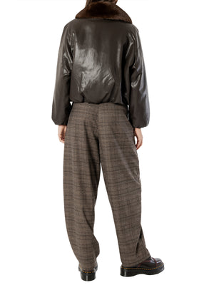 I AM Pantalone Donna Mod. 26258 BARREL CHECK Moro
