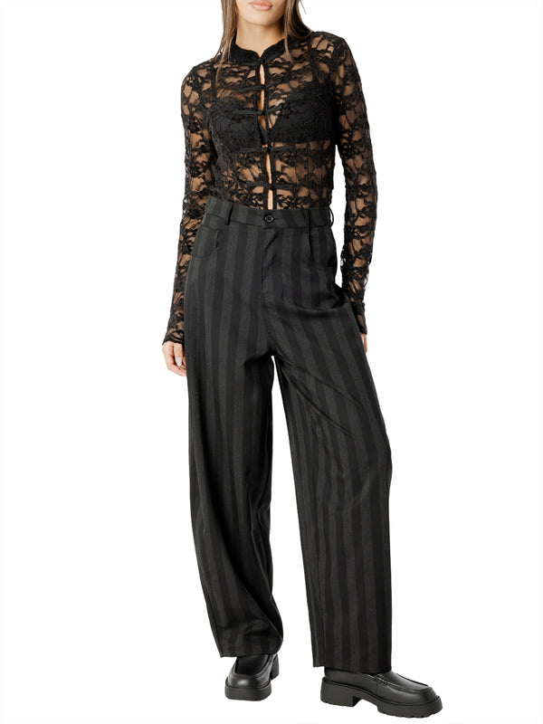 I AM Pantalone Donna Mod. 26258 RIGA NERO/GRIGIO