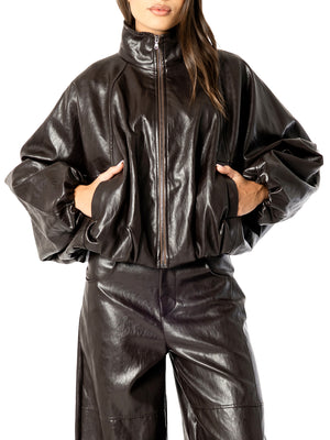 I AM Giubbino Donna Mod. 26523 ECOPELLE MORO Moro