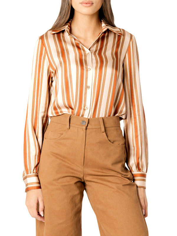 I AM Camicia m/l Donna Mod. 26628 RIGA RASO BEIGE Beige