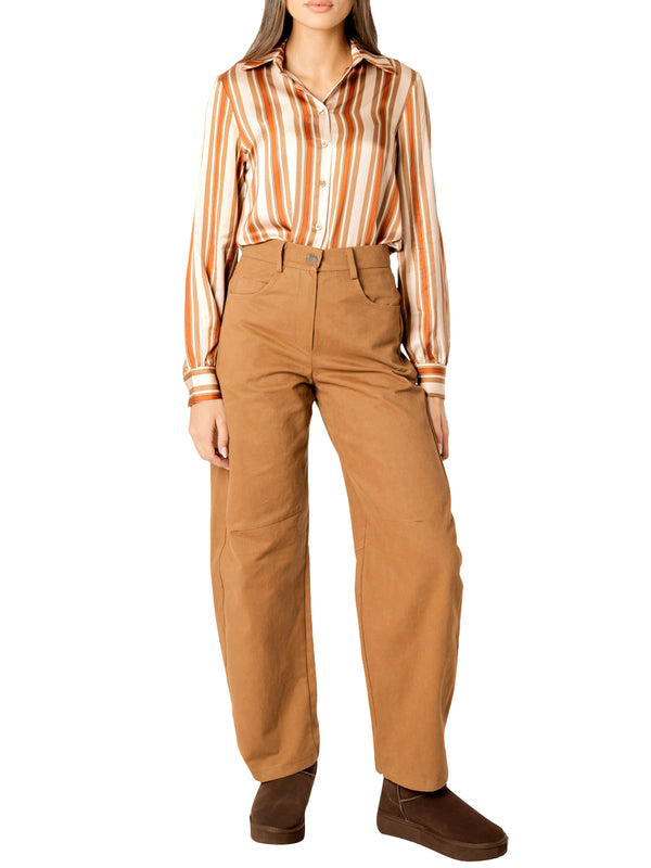 I AM Camicia m/l Donna Mod. 26628 RIGA RASO BEIGE Beige