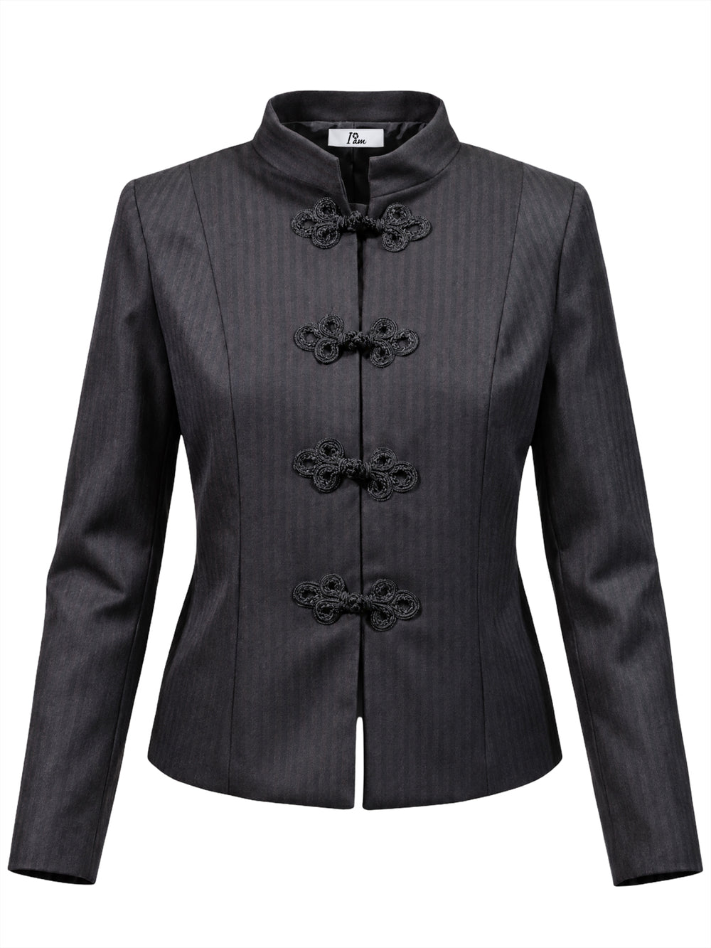 I AM Giacca Donna Mod. 26669 CROP GESSATO Nero