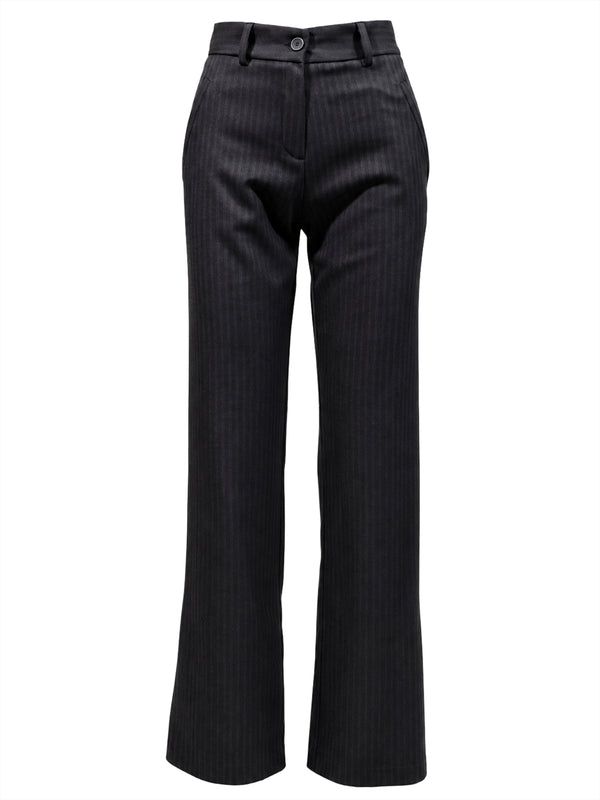 I AM Pantalone Donna Mod. 26670 ZAMPA GESSATO Nero