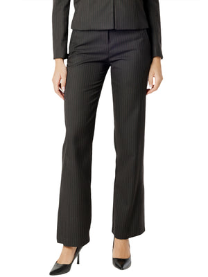 I AM Pantalone Donna Mod. 26670 ZAMPA GESSATO Nero