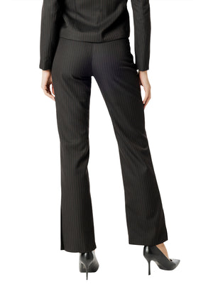 I AM Pantalone Donna Mod. 26670 ZAMPA GESSATO Nero