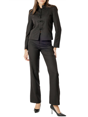 I AM Pantalone Donna Mod. 26670 ZAMPA GESSATO Nero
