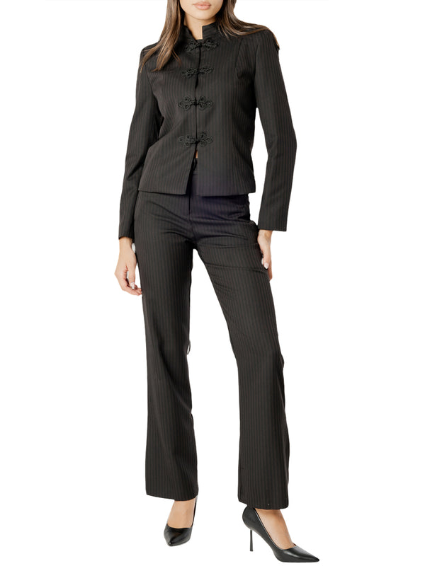 I AM Pantalone Donna Mod. 26670 ZAMPA GESSATO Nero