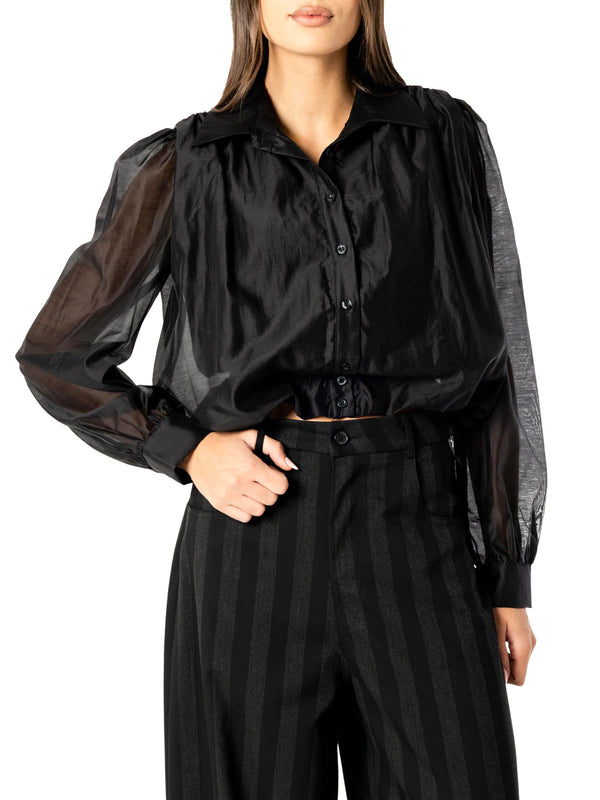 I AM Camicia m/l Donna Mod. 26672 PALLONCINO NERO Nero