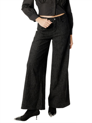 I AM Pantalone Donna Mod. 26728 VELLUTO NERO Nero