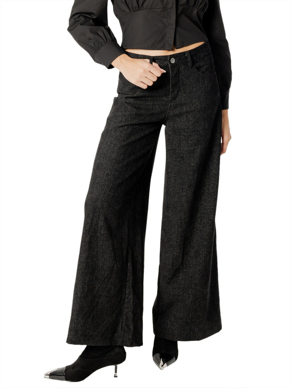 I AM Pantalone Donna Mod. 26728 VELLUTO NERO Nero