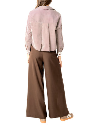 I AM Camicia m/l Donna Mod. H696 RIGHE MORO Moro
