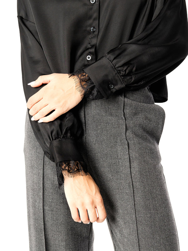 I AM Camicia m/l Donna Mod. L021 RASO NERO Nero