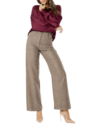 I AM Camicia m/l Donna Mod. L021 RASO PRUGNA Prugna