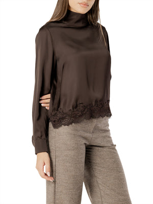 I AM Camicia m/l Donna Mod. L022 RASOePIZZO MORO Moro