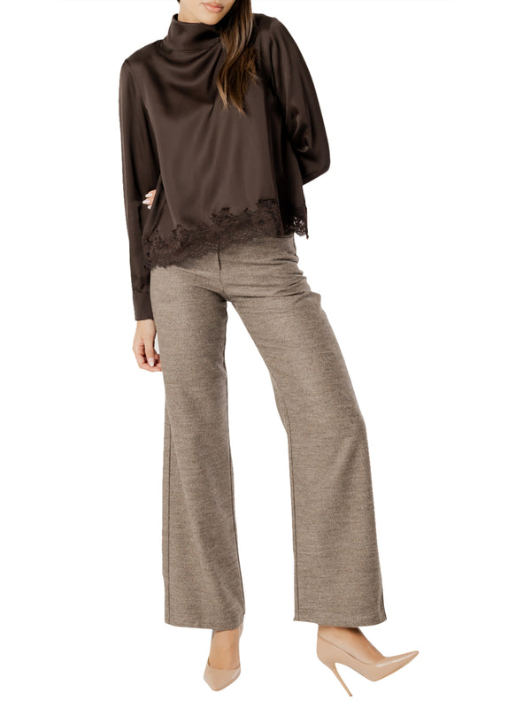 I AM Camicia m/l Donna Mod. L022 RASOePIZZO MORO Moro