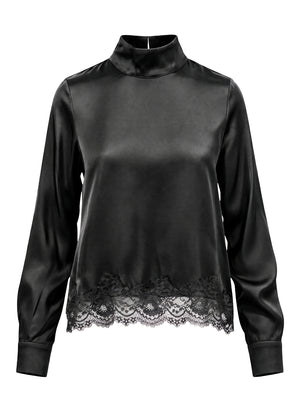I AM Camicia m/l Donna Mod. L022 RASOePIZZO NERO Nero
