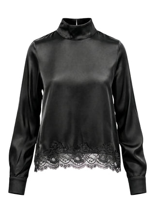 I AM Camicia m/l Donna Mod. L022 RASOePIZZO NERO Nero