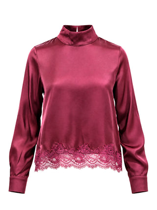 I AM Camicia m/l Donna Mod. L022 RASOePIZZO PRUGNA Prugna