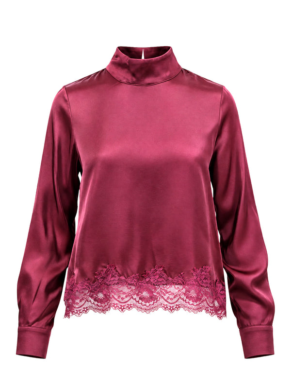 I AM Camicia m/l Donna Mod. L022 RASOePIZZO PRUGNA Prugna