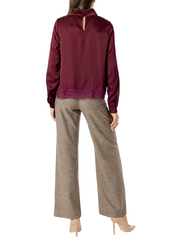 I AM Camicia m/l Donna Mod. L022 RASOePIZZO PRUGNA Prugna