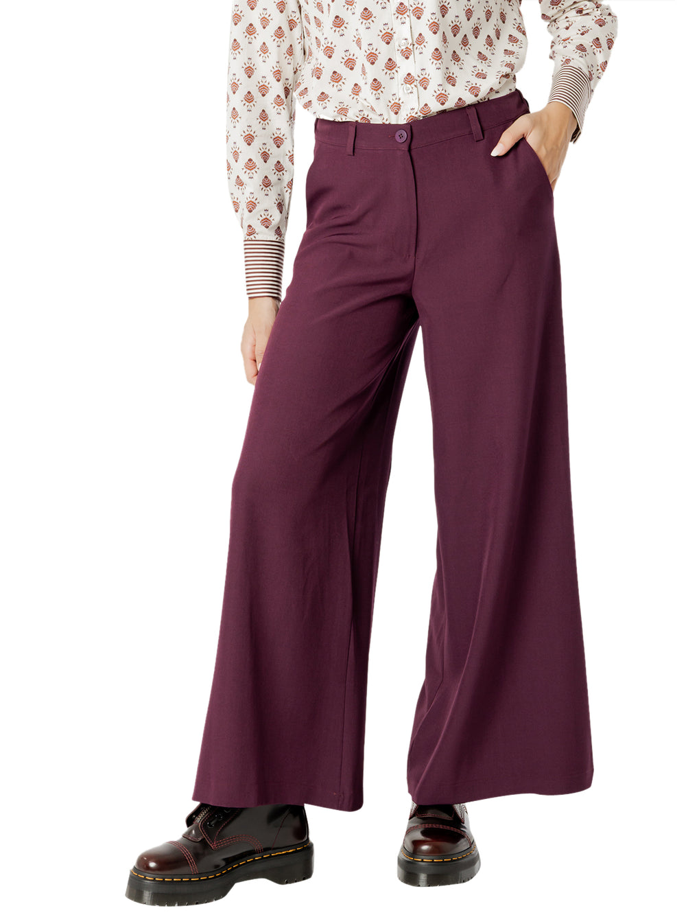 I AM Pantalone Donna Mod. L023 PRUGNA Prugna