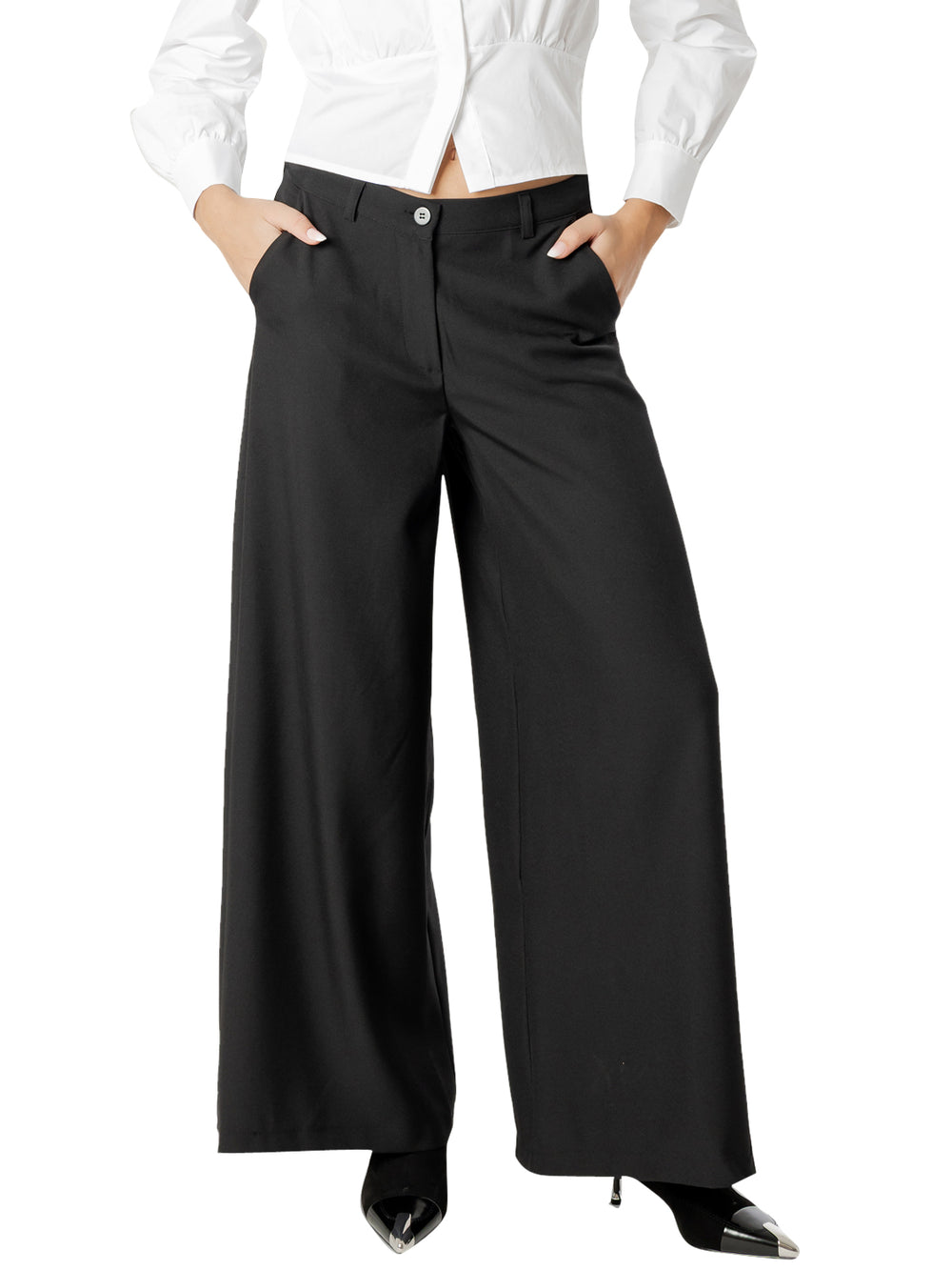 I AM Pantalone Donna Mod. L023 NERO Nero