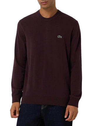 Lacoste Maglione Girocollo Uomo Mod. AH0128 COTONE 3KE Bordeau
