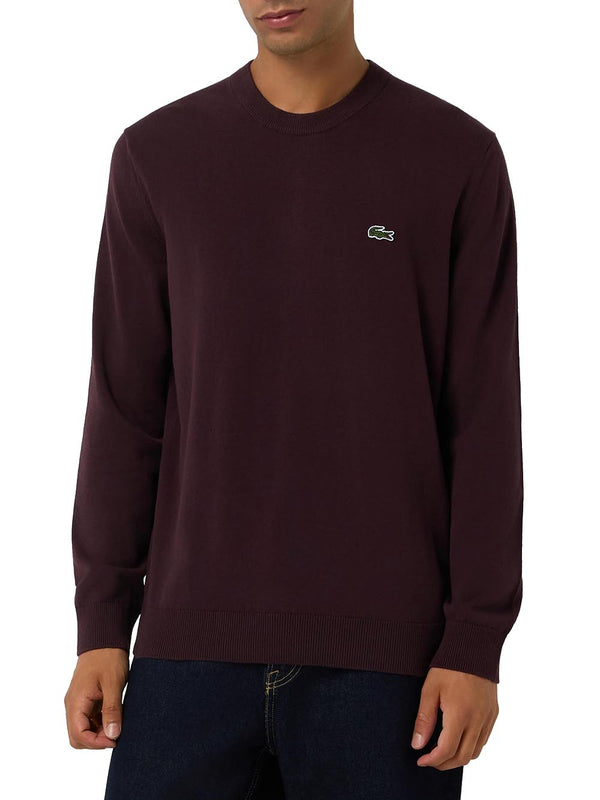 Lacoste Maglione Girocollo Uomo Mod. AH0128 COTONE 3KE Bordeau