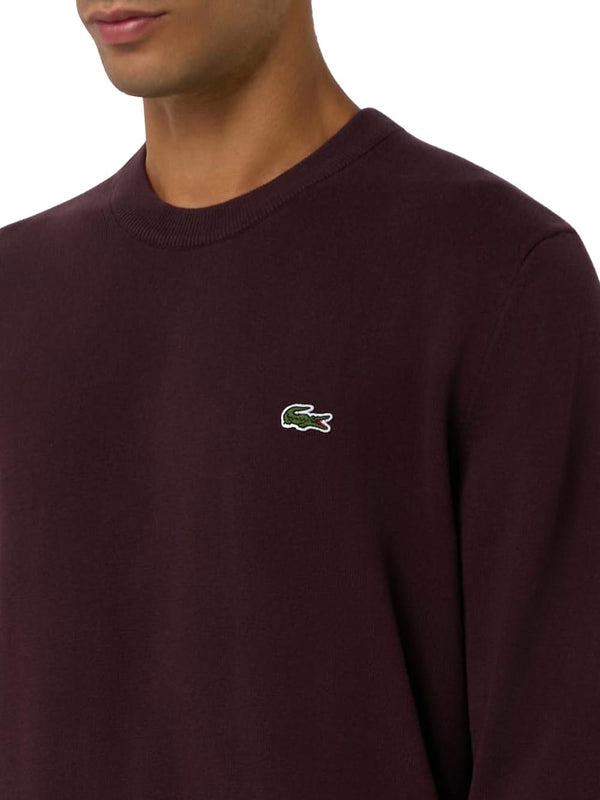 Lacoste Maglione Girocollo Uomo Mod. AH0128 COTONE 3KE Bordeau